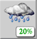 Sunday: Chance Light Rain